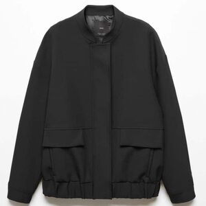 Oversized Black Bomber Jacket